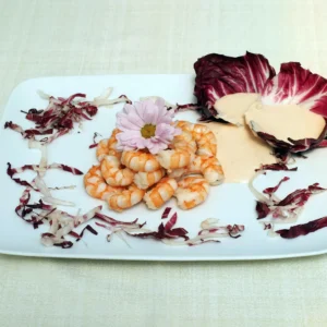 Gamberetti* in salsa rosa profumata all'arancia