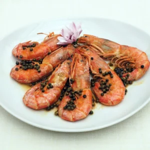 Gamberoni* al pepe verde