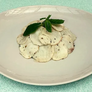 Pescatrice marinata alla menta