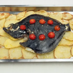 Rombo al forno su letto di patate - per due persone